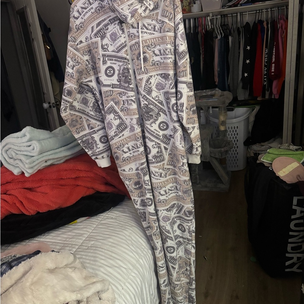 Savage X Fenty Money Print Hooded Onesie